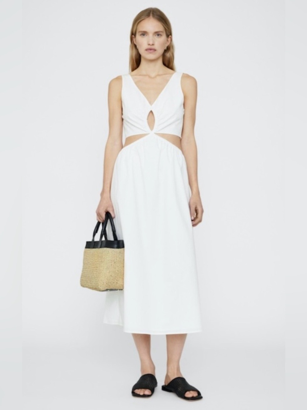 Anine Bing Dione 100% Cotton Midi Dress